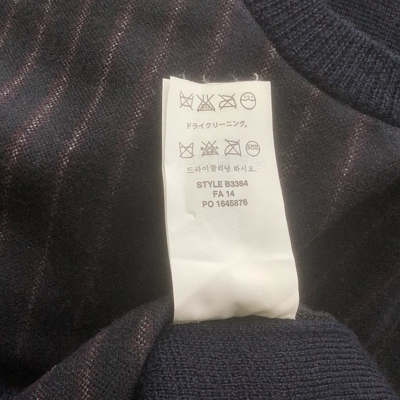 J. Crew Asymmetrical Zip Stripe Navy Sweater XS - Picture 13 of 16